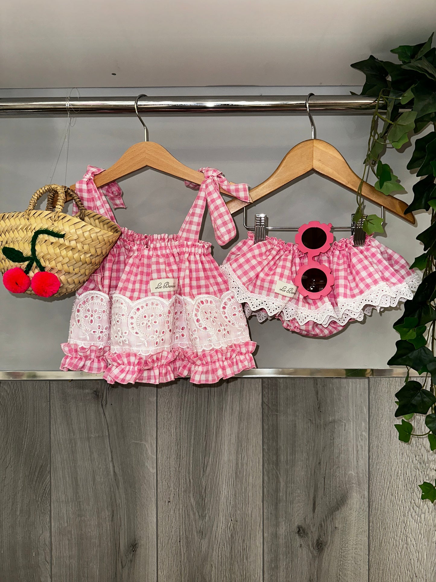 SET ANNA VICHY ROSA IN PIZZO SANGALLO