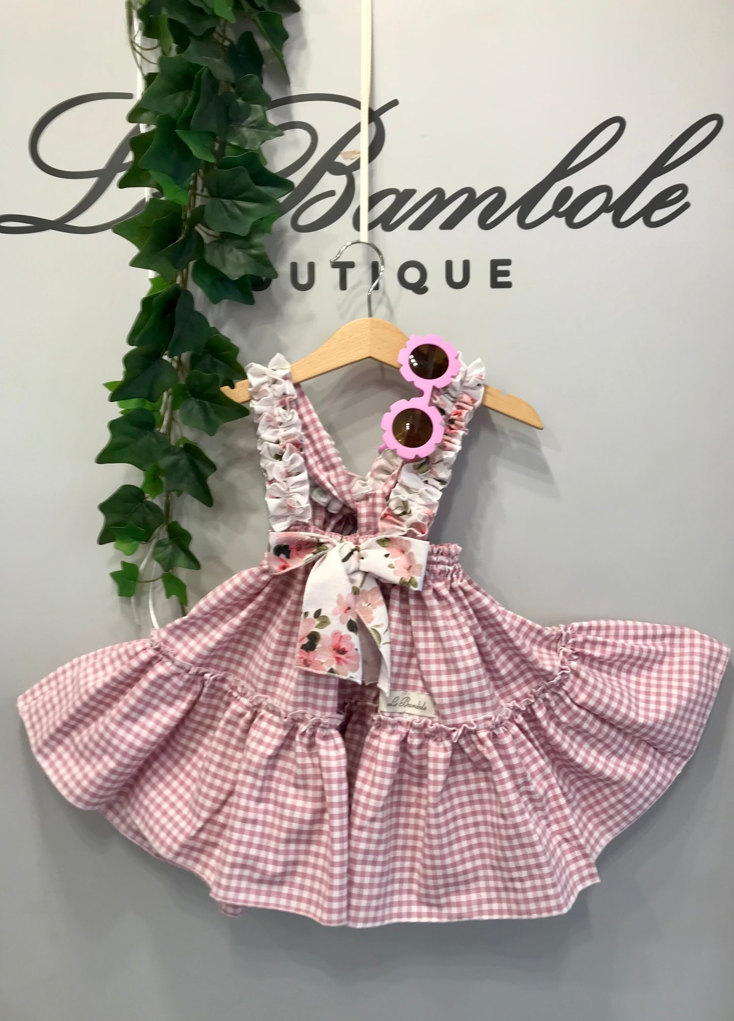 VESTITO AMIRA CON FIORI ROSA