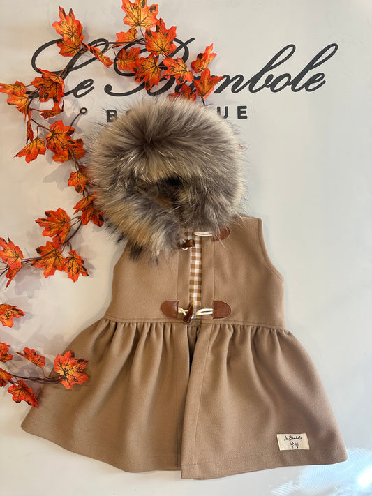 GILET CON PELLICCIA BEIGE