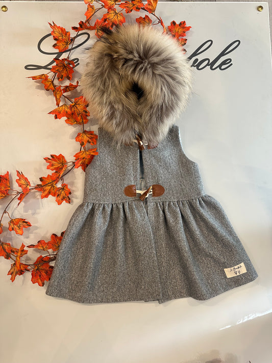 GILET CON PELLICCIA GRIGIO